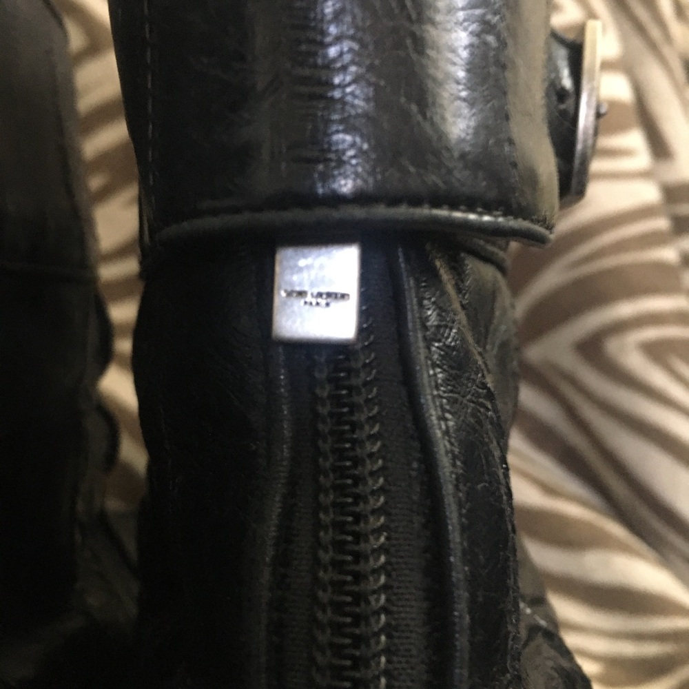 SAINT LAURENT Miles 30 Zip Eel Skin Boots - Picture 8 of 10